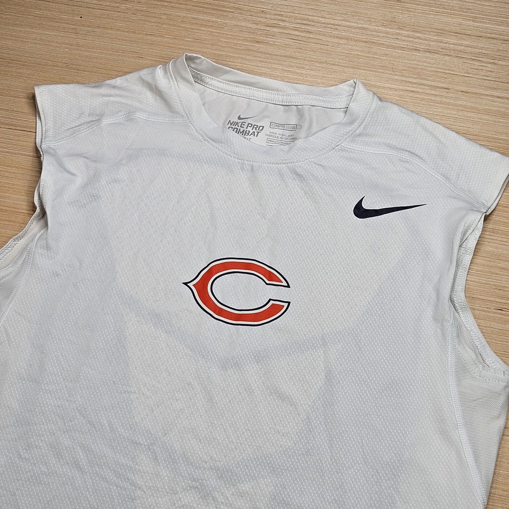 Chicago Bears Pro Combat Nike Compression Shirt Mens L White 703423-100